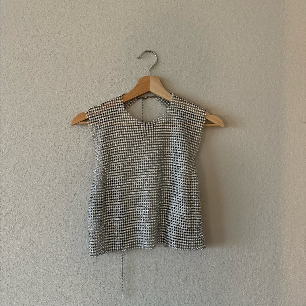 Silver disco Women's Top